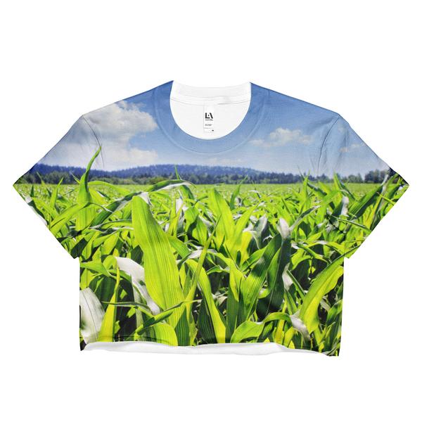 crop crop top, a crop top with crops, corn crop top